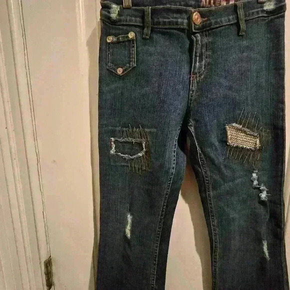 P7436 allen b. Distressed flare festival jeans - Picture 4 of 9